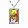 Dawapara 22 Styles Tarot Card Good Luck Amulet Necklace Sun Moon UV Colorful Pendant Stainless Steel Spiritual Jewelry