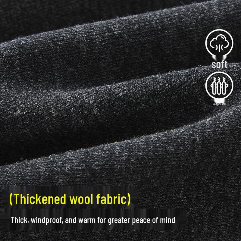 ASK JUNIOR Girls' Winter Fleece-Lined Woolen Straight-Leg Pants