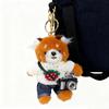 Cartoon Red Panda Plush Keychain Stuffed Red Panda Wearing Sweater Bag Charm with Mini Camera for Backpack Handbag Car Key Accessories