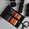 24/36/48/72 Hole Black Roll Pencil Pen Bag Students Pen Curtain Case Colored Pencils Wrap Holder Storage Pouch School Supplies
