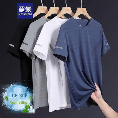 Luomeng Men's Ice Silk Loose Quick-Dry T-Shirt YK03
