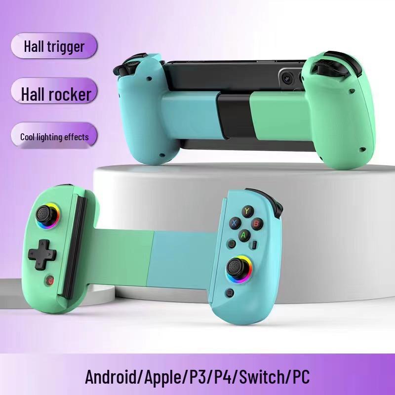 Controlador de Juego para Teléfono D8 RGB con Mango Extensible y Joystick de Efecto Hall de Seis Ejes para iOS, Android y Switch