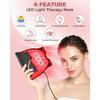 Red Light Therapy Mask for Face, LED Face Mask Light Therapy with Remote, Portable Infrared Light Therapy Skin Care Device with Timer Function