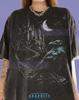 Raven Gothic Castle Crow Dark Fantasy Spooky Moonlight Comfort Colors® Tshirt, Mysterious Tower Haunted Architecture Nocturnal Birds Tees,