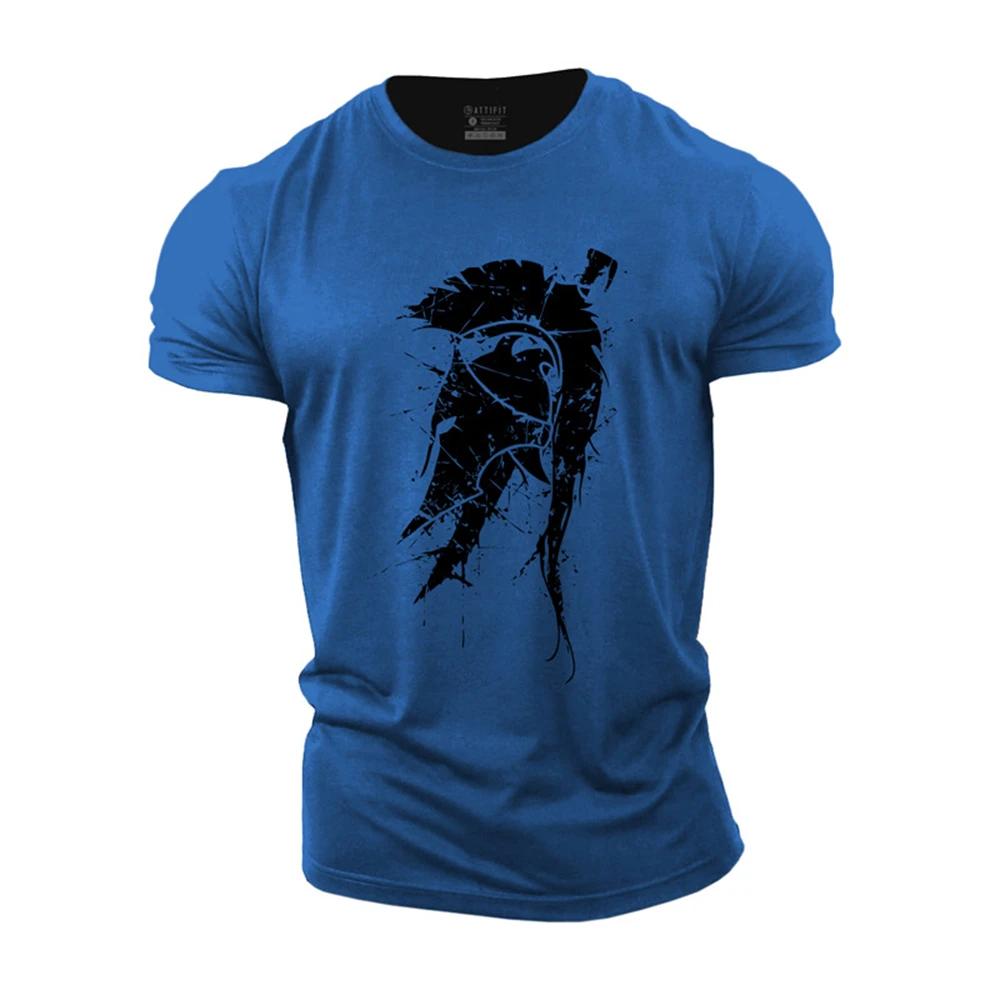 Summer Round Neck 3D Print T-shirts Fitness Sports Tops Fashionable Casual Short Sleeved Men's T-shirts