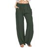 2025 Men's Summer Casual Drawstring Pants, Elastic Waist, Solid Color, Breathable Straight Leg
