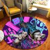1Pc Anime Battle Flannel Round Rug Soft Non Slip Circular Office Carpet Floor Mat Bedroom Living Room Xmas Gift S1877