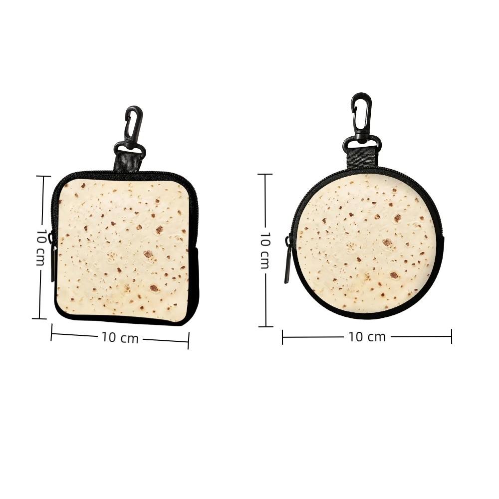 Large Capacity Coin Purse Faux Leather WaterProof Zipper Storage Bag Naan Pattern with Key Ring Wallet For Outdoor Enthusiasts