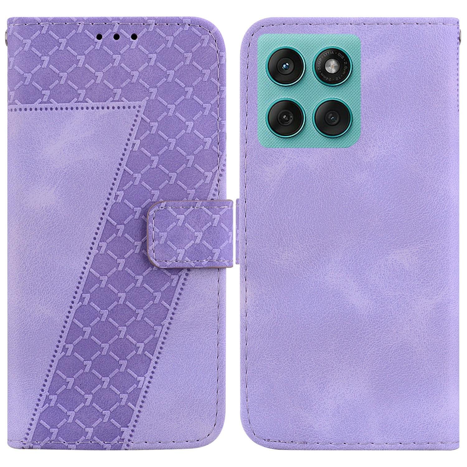 

For Motorola Edge 60 5G/60 Fusion 5G Stand Case 7-Shaped Pattern Imprint Leather Phone Cover B