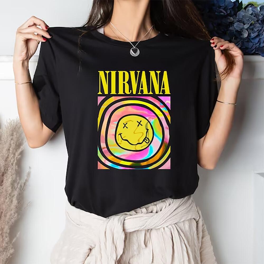 26 Nirvana Smile Face T-Shirt Trendy Unisex T-Shirt Gift All Size S-5XL Unisex T-Shirt