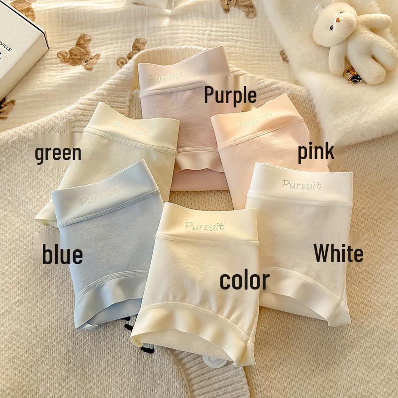 Women's Seamless Mid-Waist Antibacterial Cotton Panties - Plus Size Hip-Wrapping, 100% Baby Cotton.