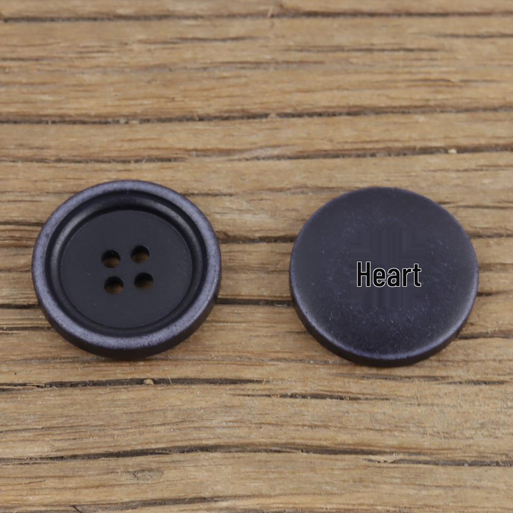 

Off-White Coffee & Indigo Blue Vintage Distressed Sweater with Resin Trench Coat Buttons