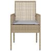 Garden Chair with Cushion 2 pcs Beige 55 x 53 x 85 cm Poly Rattan