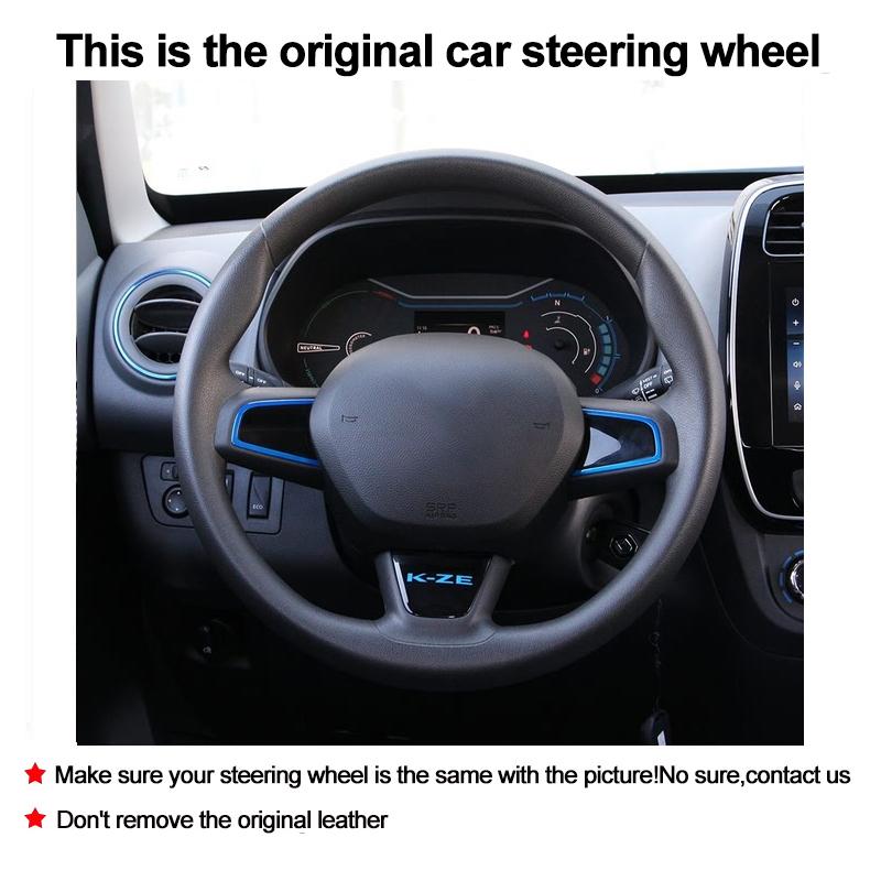 Hand Sewing Car Steering Wheel Cover Customized Non-Slip Microfiber Braid For Renault City K-ZE 2019-2026 2026 DIY Accessories