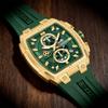 CURREN Luxury Vintage Watch for Men Sports Chronograph Quartz Wristwatches with Silicone Strap,Date,Luminous