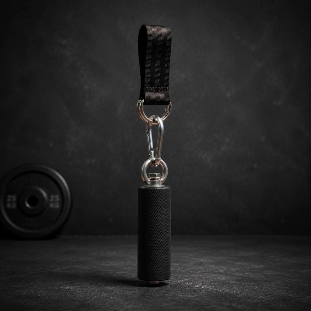 Black Workout Grip Handles Metal Hardware Ribbed Handle Conical Hanging