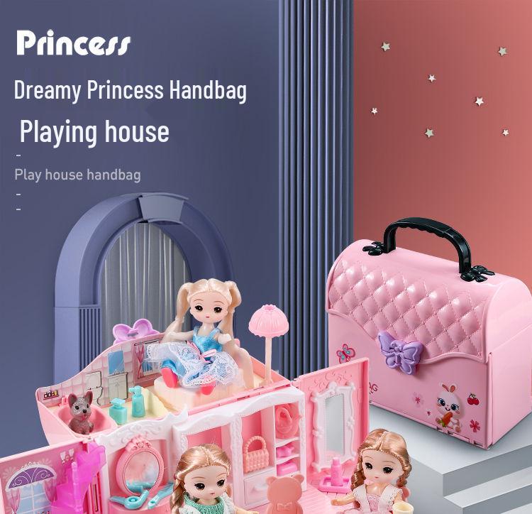 Children's Castle Role-Playing Set: Princess Doll, Hut, and Fruit Cutting Toy for Ages 3-6