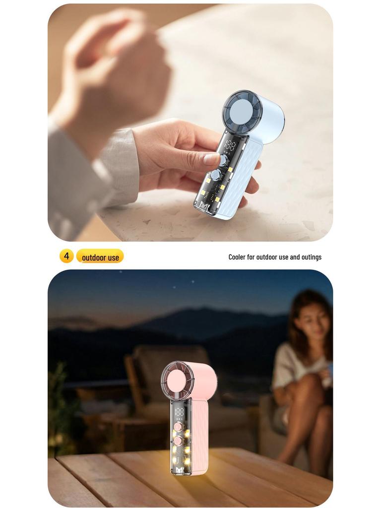 T242 High-Speed Portable Mecha Fan with Large Wind Power and Night Light Turbine