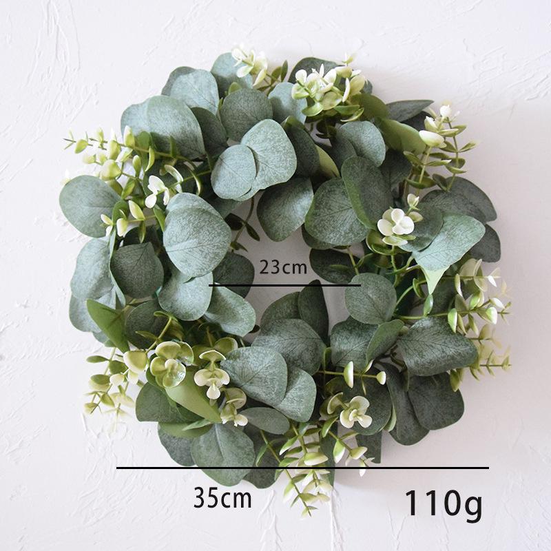 Silk Eucalyptus Wreath with Artificial Flowers and Greenery for Scene Decoration