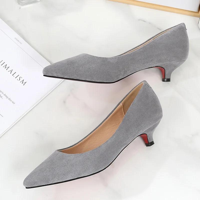 Fashion Women Low Small High Heels Shoes Brief Japanned Leather Pumps Big Size 41/42/43 Ladies Work Office Shoes Bridal Chaussures Femme