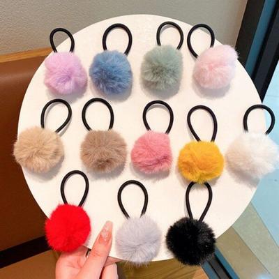 Mno [Pk] Rich King Bell Pom Pom Hair Band Fur Hair Band