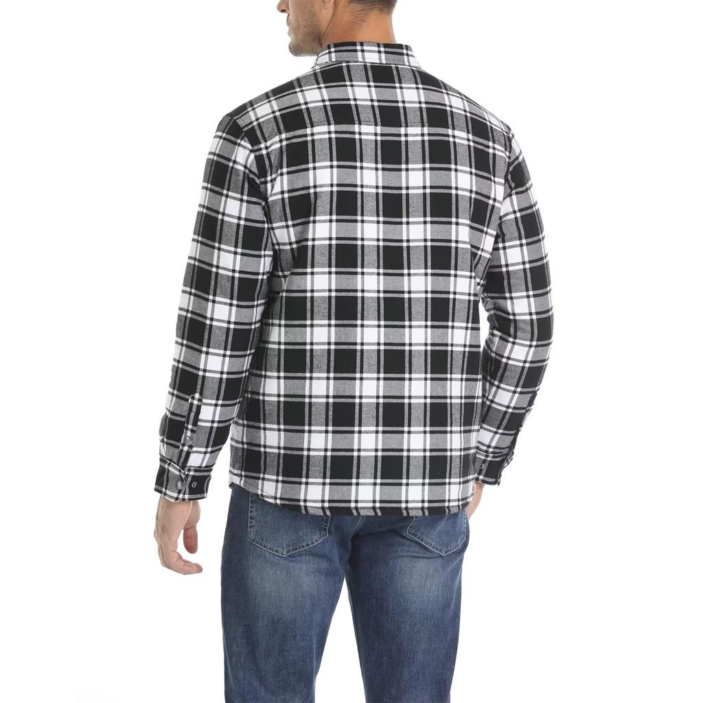 Herren Herbst/Winter Langarm Revers Plaid H Verdickte Hemdjacke