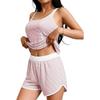 Women's Sleeveless Knit Tank Top and Shorts Set Soft Stretchy Fabric Casual Lounge Wear Summer Outfit