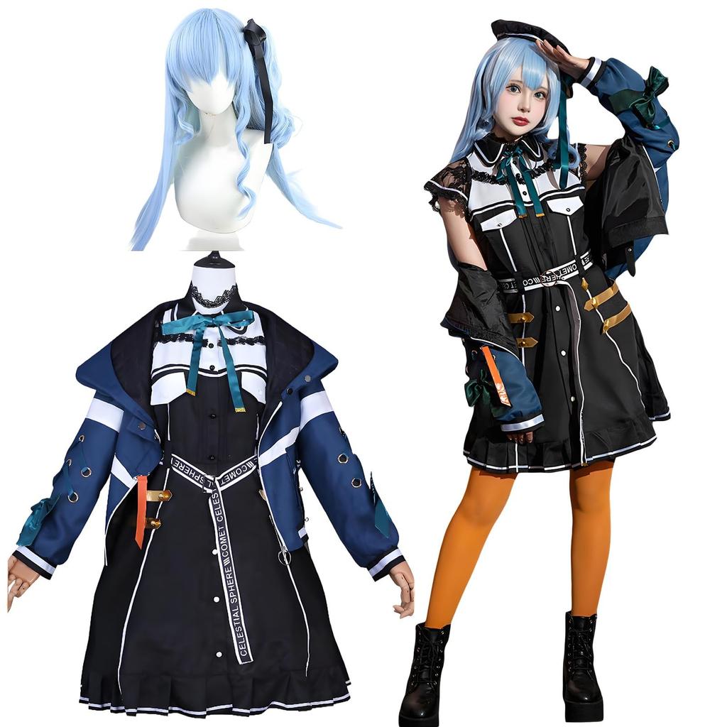 Hosimati Suisei Cosplay Costume with Adult School Stage Outfit Suisei Cosplay with Size [Excellent Quality] Wig, VTuber, Costume, Festival, Event,