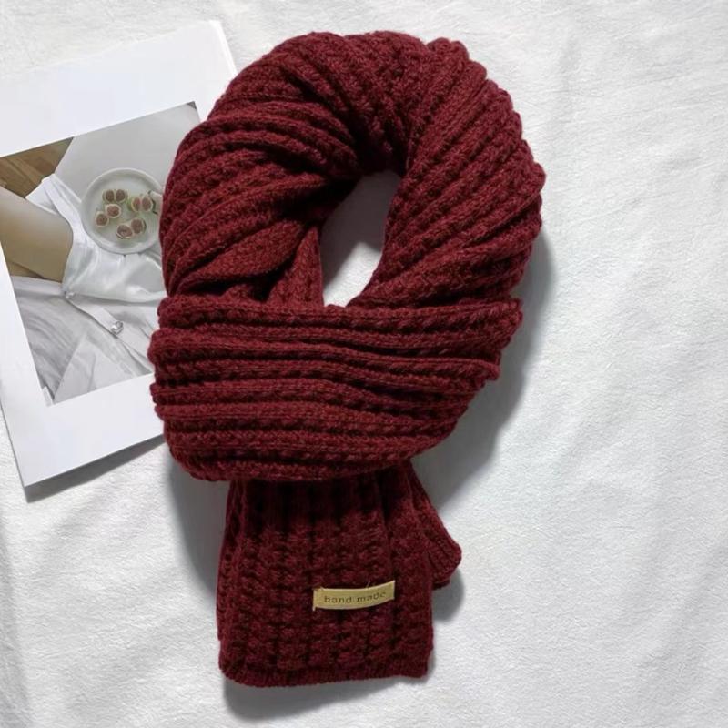 Unisex Houndstooth Scarf Winter Warm Knit Wrap Lightweight Fashion Accessory for Women Men Couple Matching