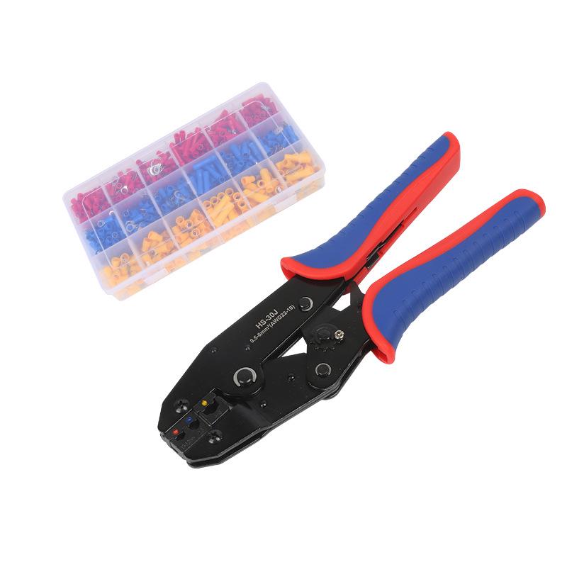 Pre-Insulated Terminal Ratchet Crimping Pliers Set for Electricians - HS-30J Model