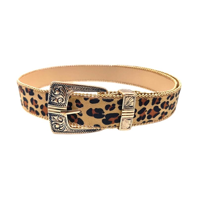 Unisex Belt for Women Men 2000s Leopard Belt for Jeans Shorts Eye Catching Waist Decors Pants Belt Fashion Waist Ornaments