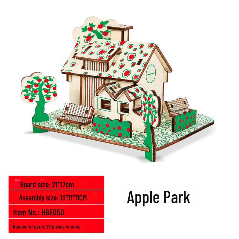 3D Holzpuzzle Hausmodell: Lernspielzeug für das frühe Lernen von Kindern