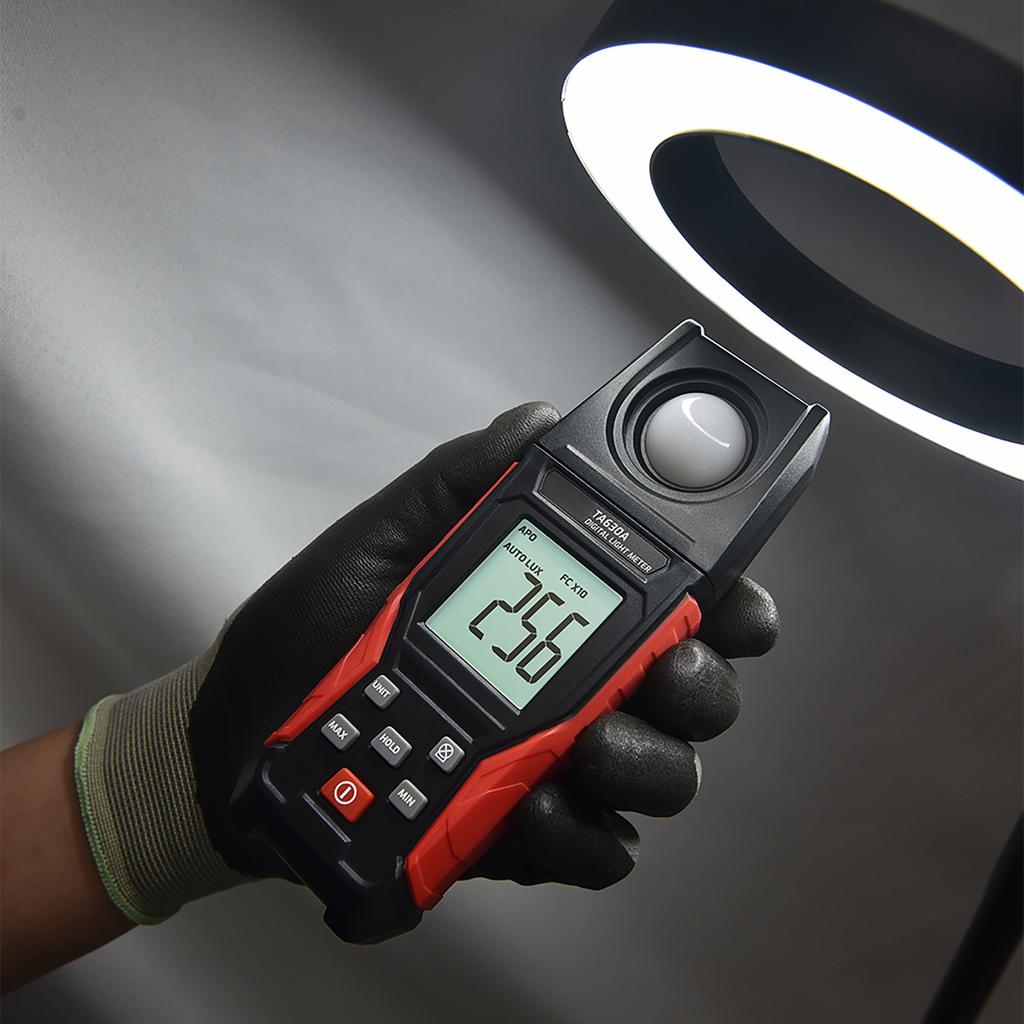TASI Digital Light Meter Illuminance Lux Meter with Record Function LCD Display 0 200,000 Measurement Range Flexible