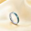 Versatile Turquoise Stainless Steel Couple Rings - 4MM Fashion Ring Set for Women