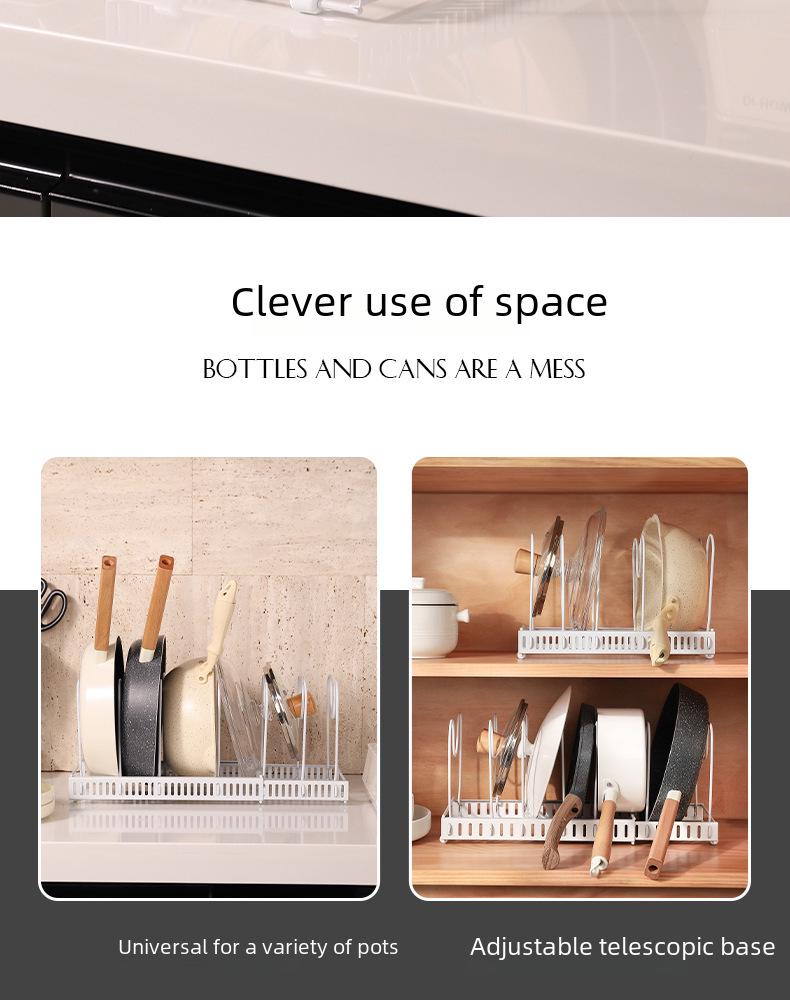 Retractable Pot Lid Rack for Kitchen Countertop Storage