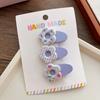 3Pcs/Set Korean Hair Clips Non Slip Girls Floral Barrettes for Baby Side Bangs Toddler Headwear Hair Accessories