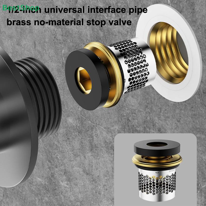 1/2" Universal Interface Brass Stop Valvewith Filter Screen, Durable Plumbing Fitting For Water Pipeline System