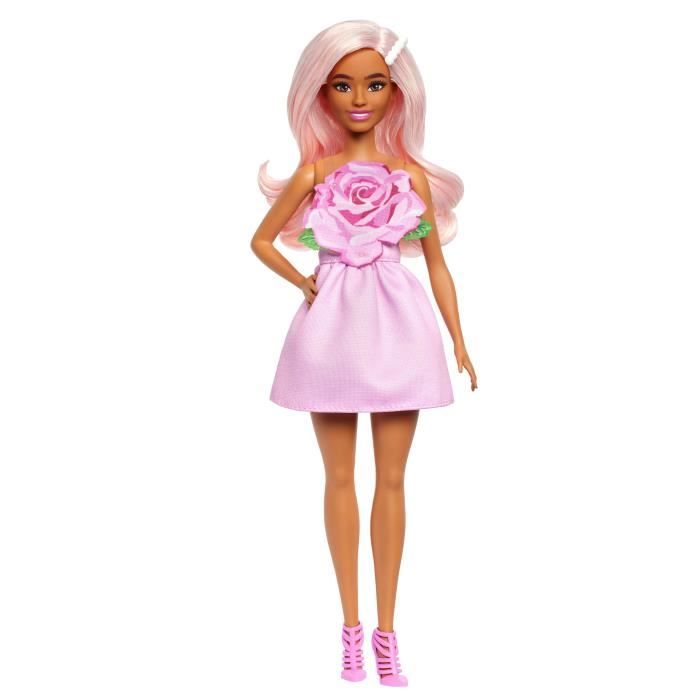 Barbie - Poupée Barbie Fashionistas Robe Sans Bretelle Rose avec accessoires - Barbie - HYT94