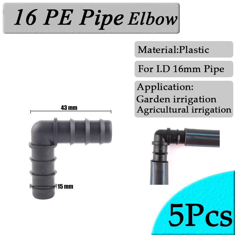 5Pcs 16 To 20 25mm PE Pipe Connectors Garden Watering Hose Straight Connector Agricultural Irrigation fittings Reducer Adapter