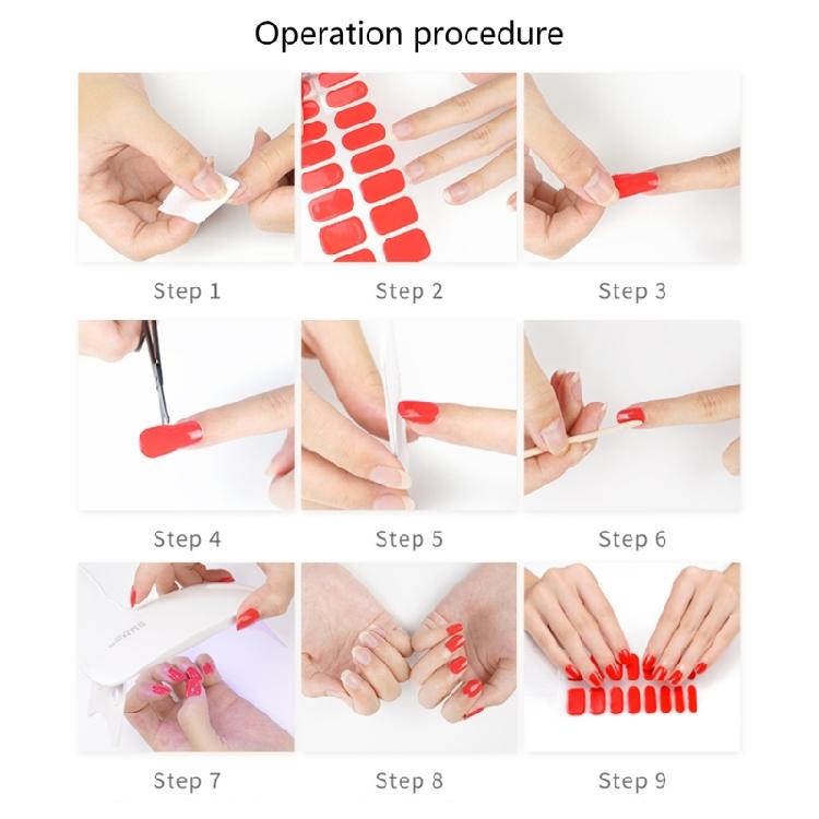 Semi Cured Gel Nail Polish Strips Gel Nail Full Wraps Strips Gel Nail Stickers