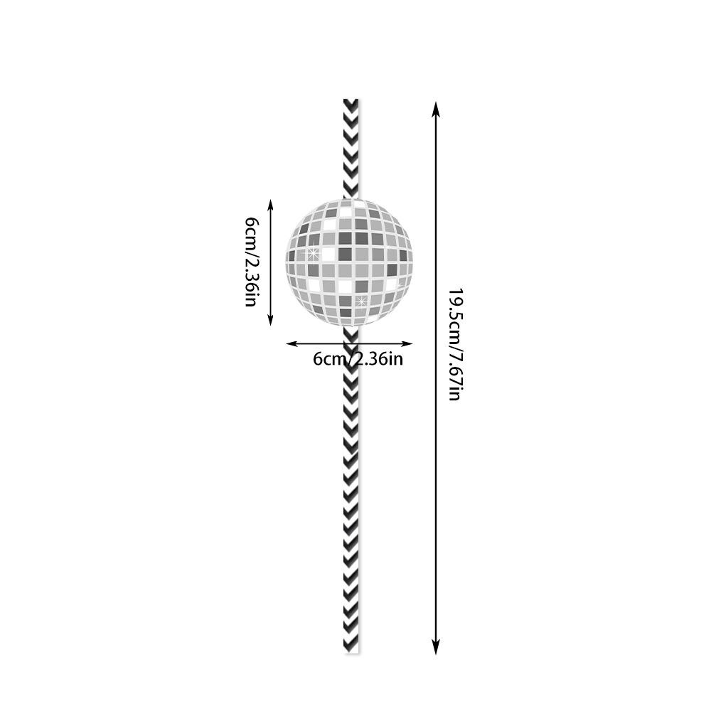 New Style, Disco Themed, Nightclub, Flat Spherical, Disposable, Paper Straws, Party Drinks, Decorative Items