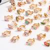 24 Pairs Mixed Color Clip-on Earrings Suitable for Non-perforated Ears Lovely Animals Flowers Heart Fruit Earrings Set