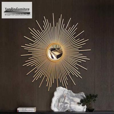 European-Style Golden Sunglasses Metal Wall Decor - Three-Dimensional Wrought Iron Hanging for Living Room or Hotel.