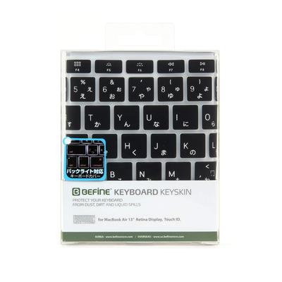 BEFiNE MacBook Air Keyboard Touch ID Black Japanese Layout Japanese Distributor BF16054 13-inch (2018 Model) Cover, Compatible, Keyskin, [Official