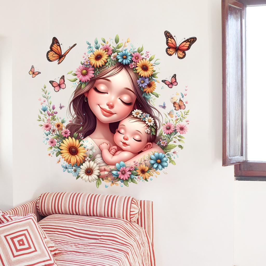 Mother's Love Wall Sticker Self-Adhesive Removable PVC for Bedroom Living Room Hallway Home Decor Art