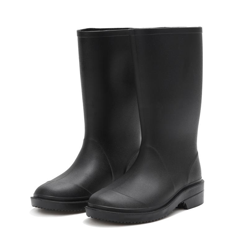 Ladies' fashionable new midsole rain shoes with PVC anti slip waterproof and wear-resistant sleeve shoes and rubber shoes
