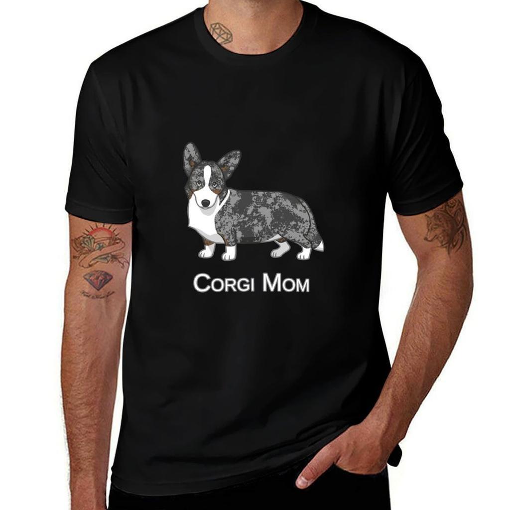 Cute Blue Merle Cardigan Welsh Corgi Mom Dog Lover Tshirt Casual Loose Fit Summer Tee Shirt