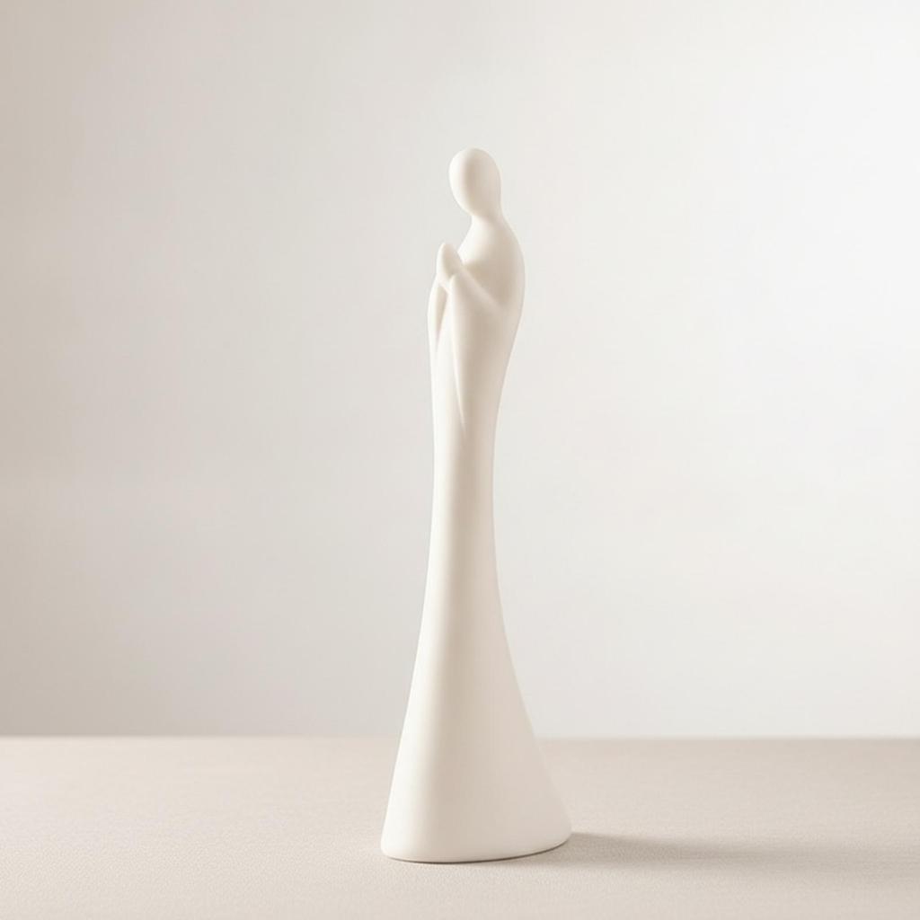 Minimalist Human Figurine Single-Tone Tabletop Ornament for Entryway