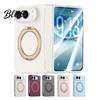 PC-Material Langlebige Hülle Magnetisches Handy für IPhone Duo mit 360-Grad-Ring, Drehbarer Nicht Umfassender Scharnierschutzabdeckung Rutschfester Halter,