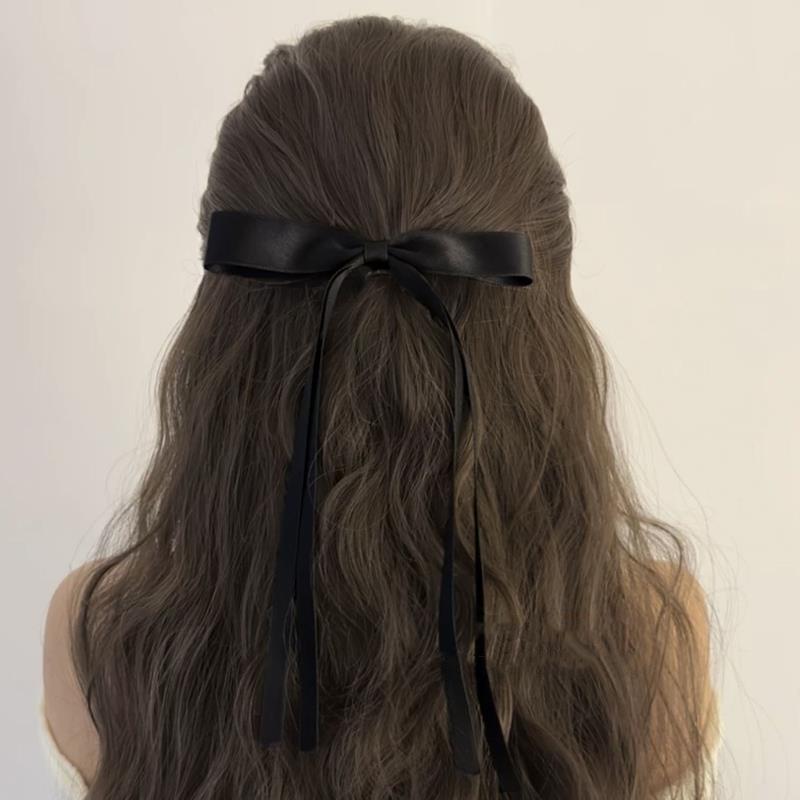 

Новые цветные атласные ленты банты заколки для волос незаменимые для девочки косички банты модные женские заколки аксессуары чёрный